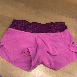 Lululemon pink and purple short size 2